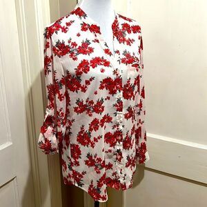 KUT Women's Medium Slightly Sheer Floral Blouse Super Sexy but Subtle!